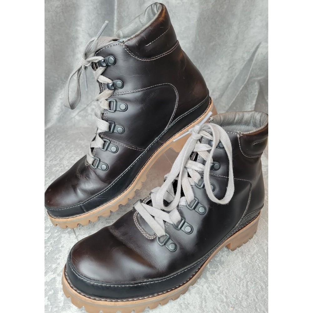 Chaco Womens Size 8 Fields Hiking Boots Black Waterproof Leather Shoes four eye
